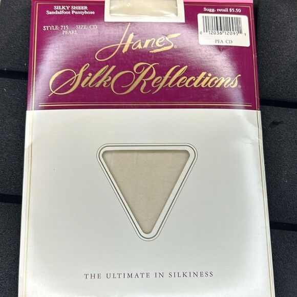 Hanes Silk Reflections Silky Light support,sheer 719,715 size CD 2Pc Pearl - Picture 3 of 7